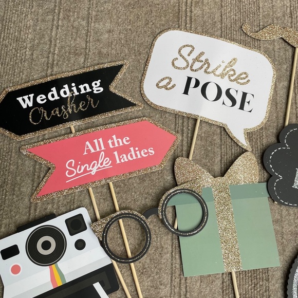 Fun & Silly Wedding Photobooth Stick Accessories (24 Pieces Total) - Picture 3 of 9